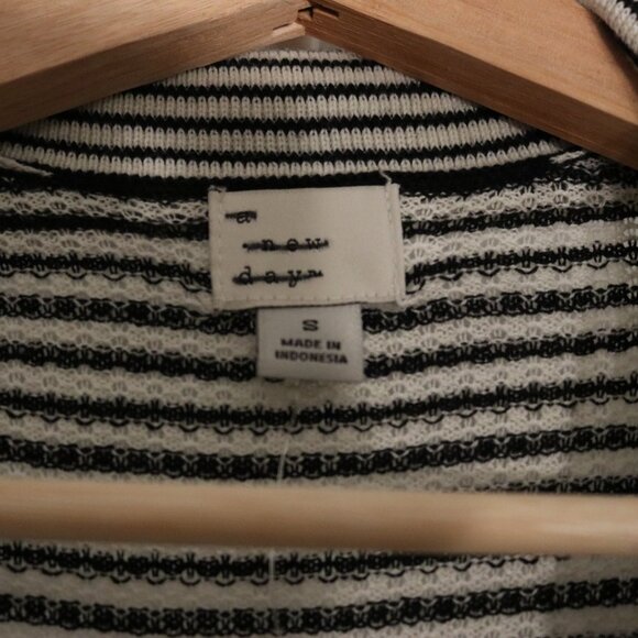 A New Day NWT Black and White Striped Lined S Collared Sweater Dress - Picture 9 of 12